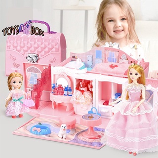girly doll barbie princess house set dream mansion villa bolso caja de regalo