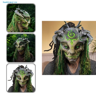 huobianj Máscara Universal De Halloween Bosque Verde Elfo Mascara Festiva Para Cosplay (1)