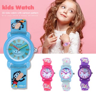 Pende niños reloj 3D de dibujos animados de los niños de dibujos animados niñas reloj Jam Tangan Kanak impermeable reloj de cuarzo unicornio reloj de los niños