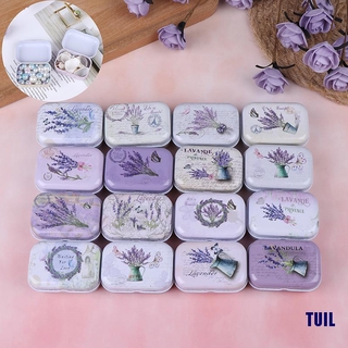 (TUIL) Lavender Mini caja de lata sellada tarro cajas de embalaje joyería caja de caramelo pequeño almacenamiento
