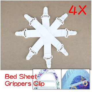 4 piezas de sujetadores de hoja de cama clip elástico tirantes pinzas soporte (6)