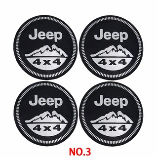 4 piezas de 56 mm de rueda de coche centro de la tapa del cubo de la etiqueta engomada Auto rueda emblema de la insignia de la decoración para Jeep Compass Patriot Liberty (4)