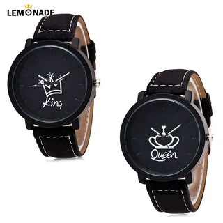 King Queen Leather Watches Women Lovers Quartz Watch Men Brand Luxury Wristwatch Female Male Quartz Lover`s Watches