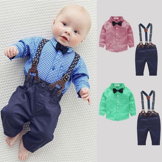 babyya bebé niños conjunto de ropa infantil niños caballero traje tops+pantalones liguero trajes
