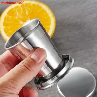 Taza de grado alimenticio 304 de acero inoxidable telescópico plegable taza directa de fábrica portátil taza de agua de viaje taza engrosada (4)