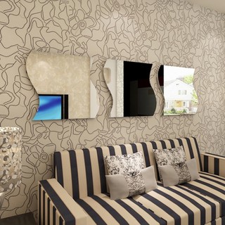 6 unids/Set DIY extraíble casa habitación espejo de pared pegatina decoración arte decoración (6)