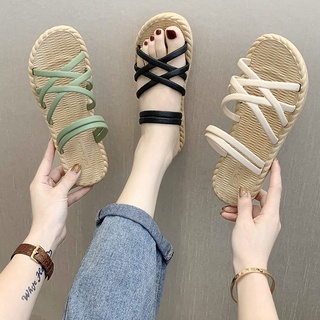 Nuevas sandalias y zapatillas de las mujeres de verano desgaste todo-partido Ins estilo romano fondo grueso playa de moda zapatillas de mujer