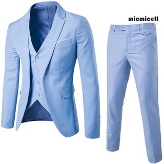 mic 3 pzas/conjunto de smoking/chaqueta/chaleco formal/talla grande/de lujo para hombre/boda (8)