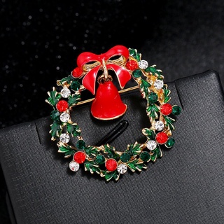 seekee regalo de navidad pines diamante joyería de navidad broche de navidad campanas árbol de navidad reno navidad sombrero broches esmalte insignias (6)