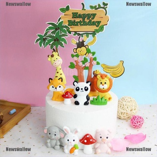 [nw] resina animal león mono árbol decoración para tartas bebé fiesta de cumpleaños decoración para hornear