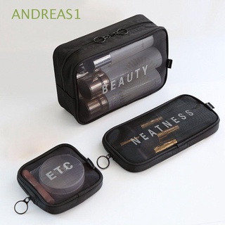ANDREAS1 Men Organizer Breathable Cosmetic Pouch Digital Storage Bag Women Travel Fashion Mesh Multi-function Makeup Bag