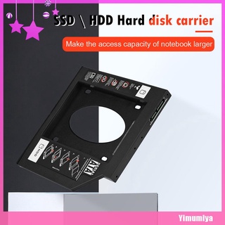 (Yimumiya) Portátil HDD Caddy 2.5 pulgadas 9,5 mm SATA SSD 2o disco duro CD DVD-ROM caso