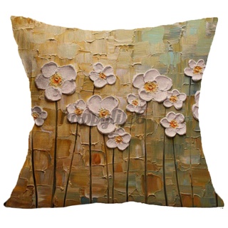 en venta creativo pintura lino funda de almohada sofá hogar cojín funda de almohada (4)
