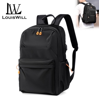Louiswill hombres portátil mochila impermeable de viaje mochila bolsa de la universidad mochila bolsa de hombro antirrobo mochila mochila escolar bolsa con puerto de carga USB para hombres (1)