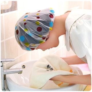 home goods lindo dibujos animados impresión flexibilidad fuertemente impermeable gorro de ducha eva material engrosado adulto baño suministros