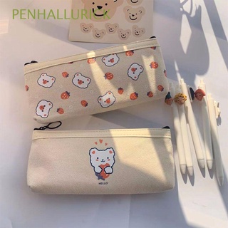 penhallurick kawaii oso bolsas de lápices de gran capacidad papelería estuche grande estuche de lápices lindo suministros de oficina trousse lona bolsas de almacenamiento suministros escolares bolsas de maquillaje