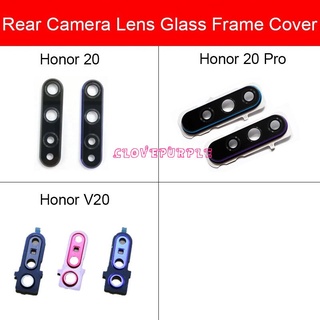 lente de cristal de la cámara para huawei honor 20 20 v20 pro cámara trasera de vidrio de la lente de la cubierta con marco de reparación de reacondicionamiento