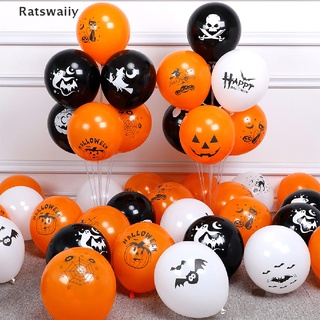 Ratswaiiy Halloween negro naranja globo de látex calabaza esqueleto fiesta de Halloween globos MY
