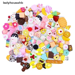 ladyhousehb 10pcs lindo mini caramelo donut pan casa de muñecas miniatura pastel decoración casera venta caliente