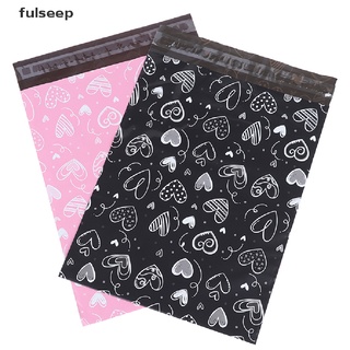 [fulseep] 10pcs 10.5x14.5" arce negro rosa corazón poly mailer embalaje sobres bolsas trht
