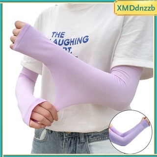 protección solar mangas de brazo de seda de hielo para hombres mujeres enfriamiento deportes manga golf (3)