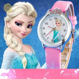🔥Stock listo🔥Frozen de dibujos animados reloj de cuarzo cristal diamante Dial relojes de navidad para niñas niños OUYOU