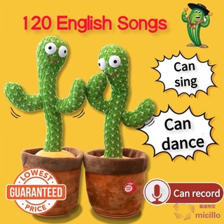 Mcl 120 canciones Inggeris Tiktok Dancing Cactus juguete de lujo juguetes bailando Cactus pellizcado Cactus pellizcado cantando regalos de cumpleaños