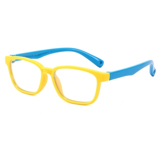 Gafas planas para niños de nueva moda, gafas de silicona para estudiantes, gafas anti-azules para niños con montura suave