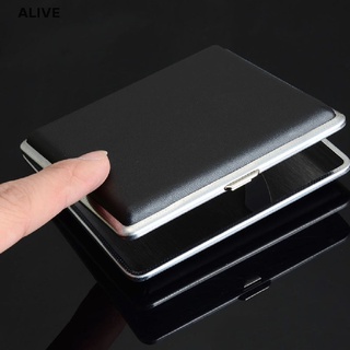 alive classic - caja de cuero y aleación para cigarrillos, soporte de metal, para encendedor (4)