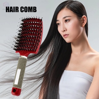 Cepillo de cerdas de nailon de gran tamaño, curvado, masaje ventilado, peine de peinado rápido, secado rápido para cabello húmedo o seco