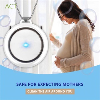 ACT Wearable Air Purifier Necklace Air Freshener Personal Mini Air Necklace Portable USB Sanitize Generator Negative Ionizer/Multicolor