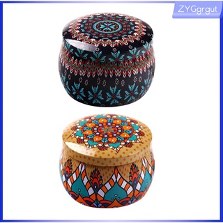 2pcs Tinplate Box Cookies Candy Storage Jar for Christmas Wrapping Gifts