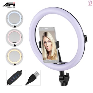 AFI R11 11 pulgadas LED anillo de luz con soporte para teléfono 3 modos de temperatura de Color alimentado por USB fotografía iluminación de vídeo para Selfie Live Streaming Studio Shooting