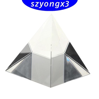 [HeatWave] Prisma de 90 mm pirámide de cristal cuadrangular artesanía estatua óptica DIY ciencia (2)
