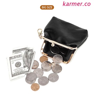 kar2 mujer niña bolso de cuero casual monedero moneda dinero tarjeta de crédito titular de la llave beso cerradura bolsa