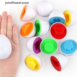 jsco 6pcs aprendizaje educación huevos inteligentes forma mixta juguetes 3d rompecabezas juego para niños estrella