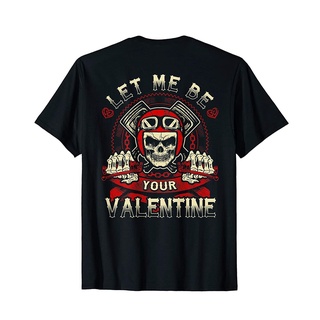 Permítanme ser su camiseta de san valentín motociclista cráneo esposa camiseta