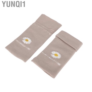 yunqi1 guantes de punto sin dedos cómodo elástico con agujero para pulgar