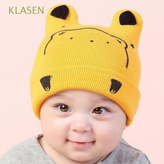 KLASEN Casual baby bear hat Warm Knitted hat Cartoon Beanie hat Hooded Cap 3D ears Kids Gift Toddler Autumn Winter Soft Newborn hat
