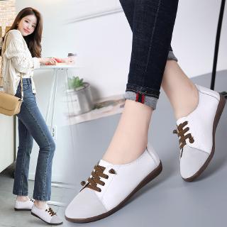 Mujer blanco poco profundo boca jalea zapatos Kasut tacón plano princesa zapatos (3)