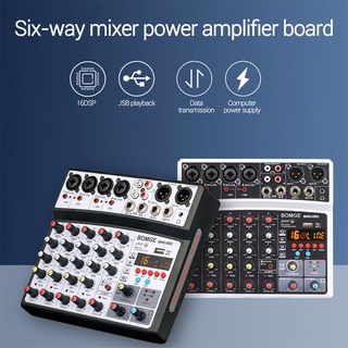 Digital Mini Microphone Sound Mixer Sound Card Karaoke Mixer Audio Professional 6 Channel -Studio Audio Mixing Console Amplifier LE