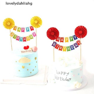 lovelydahliahg Cake Feliz Cumpleaños Pequeña Bandera Aniversario Fiesta De Boda Cupcake Topper Logo [Caliente]