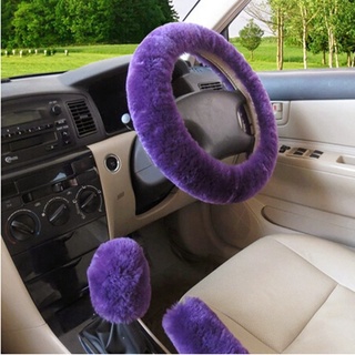 suave lana volante coche rueda freno de mano accesorio invierno cálido automotriz cubierta interior 9 colores