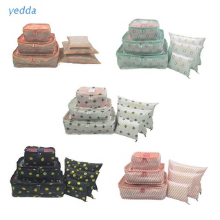 yedda 6 unids/set bolsa de almacenamiento de viaje impermeable ropa embalaje cubo organizador de equipaje conjunto