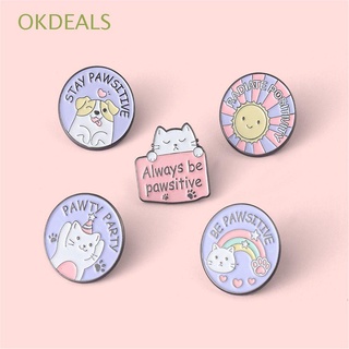 okdeals accesorios de moda de dibujos animados broche de telas diy decoración esmalte pin mochila regalo lindo pata gato perro solapa pin insignia