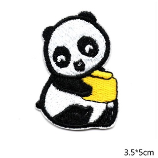 danae 14 unids/set lindo panda bordado parche coser plancha en parches para decoración de ropa (6)