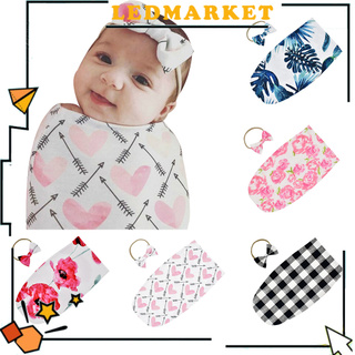 Ledmarket 2 unids/Set suave Floral bebé envolver saco de dormir manta envoltura diadema traje