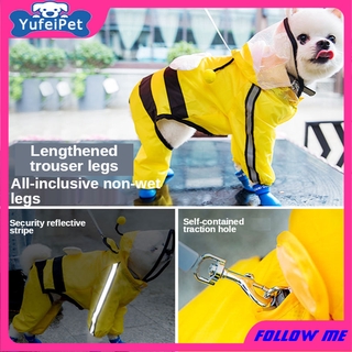 Yufeipet - impermeable para cachorros, transparente, impermeable, Poncho de peluche, ropa para mascotas, a prueba de viento y transpirable, para perros pequeños y medianos