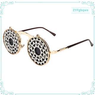 cool steampunk vintage estilo redondo gafas de sol de metal marco vintage gafas