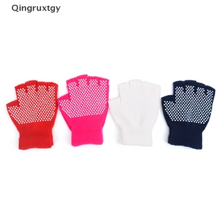 [qingruxtgy] 1 par de guantes de entrenamiento de algodón antideslizantes de medio dedo para gimnasio, fitness, yoga, guantes [calientes]